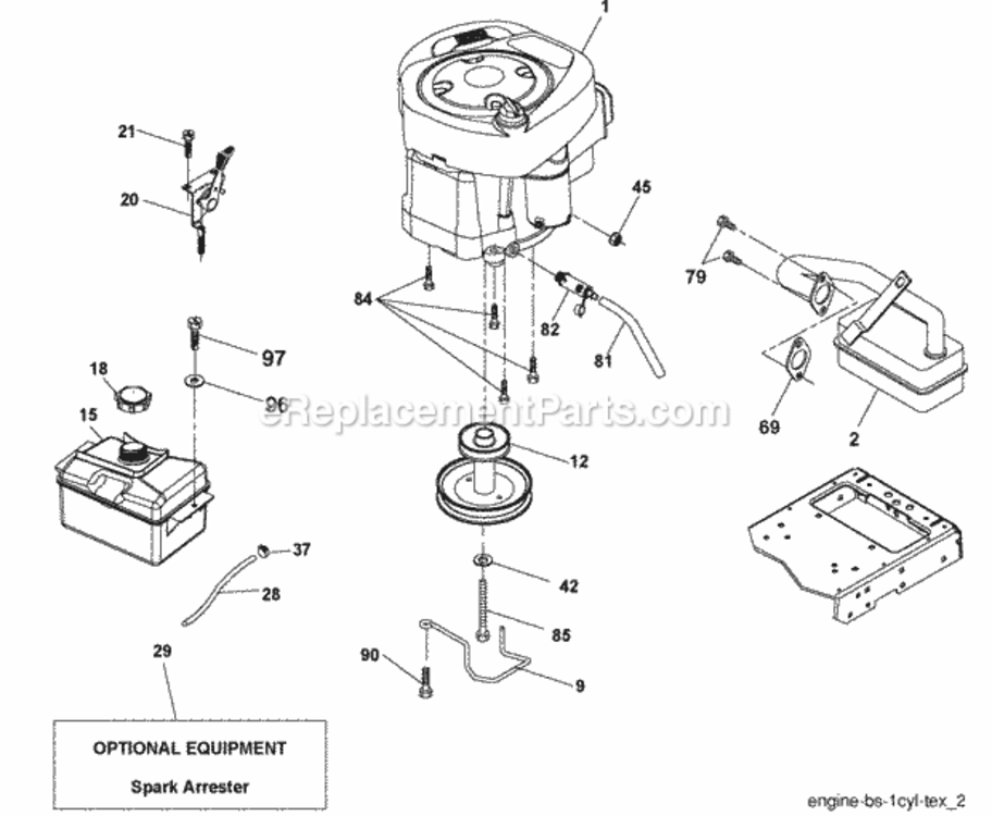 Page E Diagram and Parts List for PB195H46YT 2008-12 Husqvarna Lawn Tractor