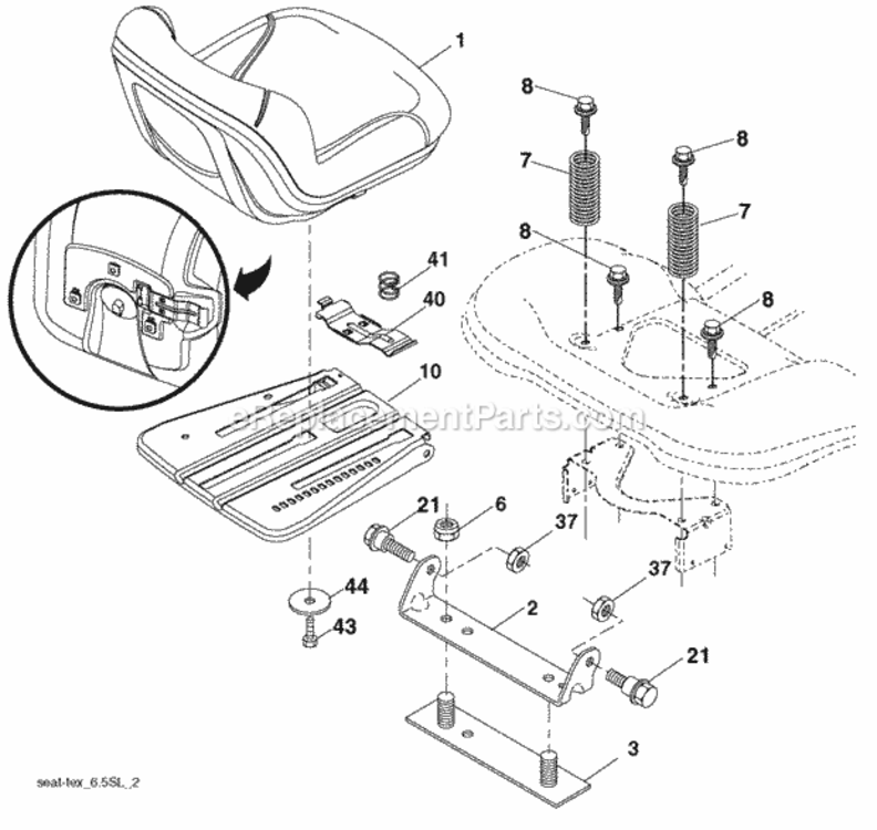 Page H Diagram and Parts List for PB195H46YT 2008-12 Husqvarna Lawn Tractor