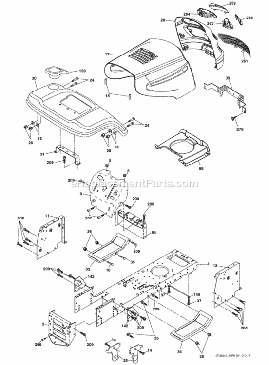 Page A Diagram and Parts List for PB19H42LTS 2006-03 Husqvarna Lawn Tractor