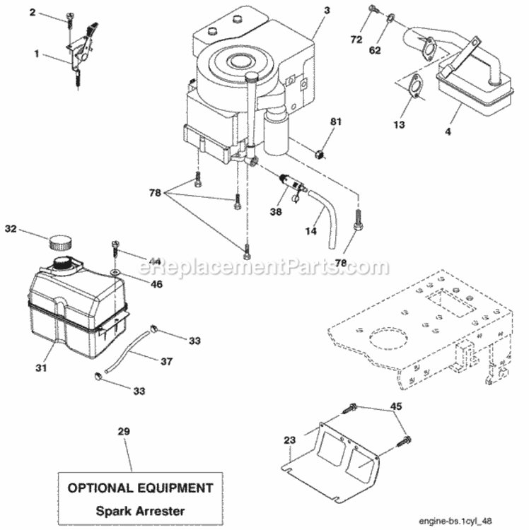 Page E Diagram and Parts List for PB19H42LTS 2006-03 Husqvarna Lawn Tractor