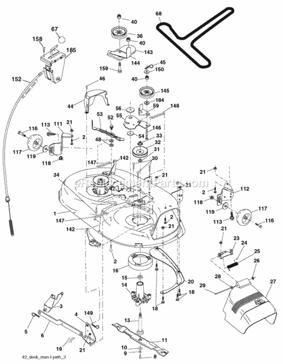 Page F Diagram and Parts List for PB19H42LTS 2006-03 Husqvarna Lawn Tractor