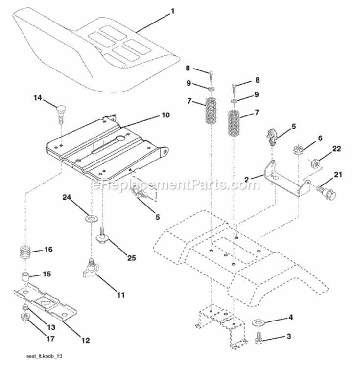 Page H Diagram and Parts List for PB19H42LTS 2006-03 Husqvarna Lawn Tractor