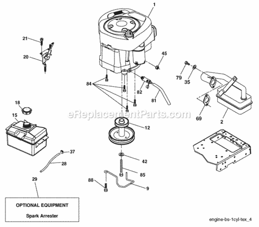 Page E Diagram and Parts List for PB19H42YT 2006-05 Husqvarna Lawn Tractor