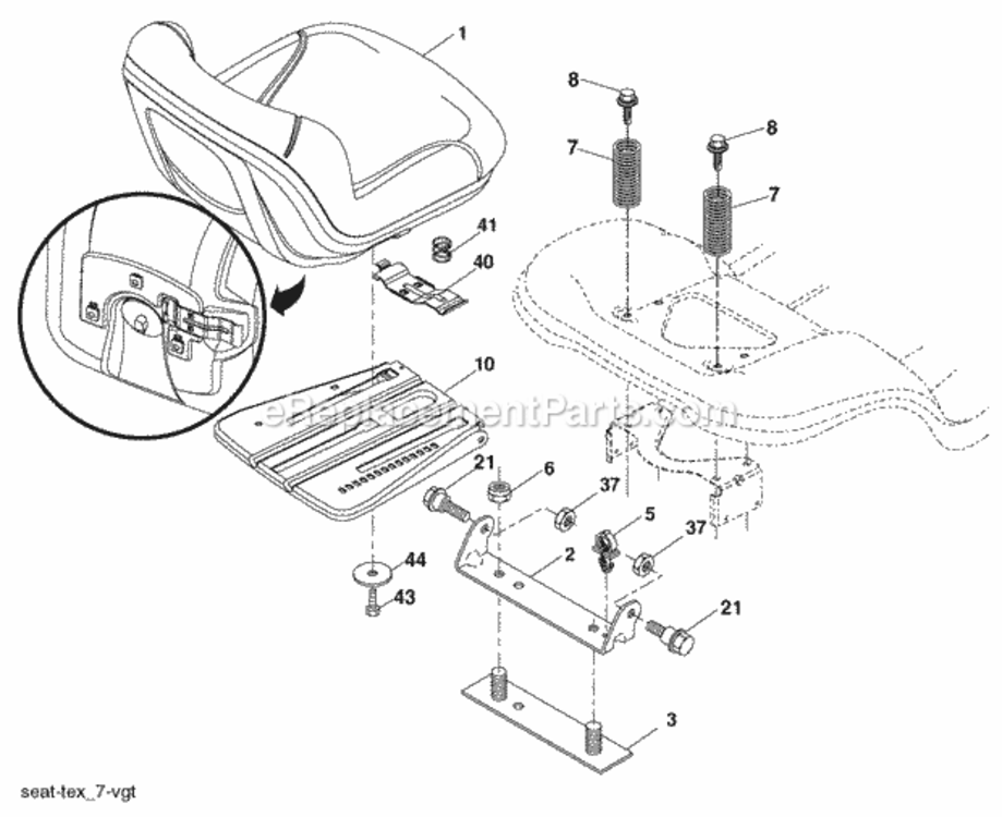 Page H Diagram and Parts List for PB19H42YT 2006-05 Husqvarna Lawn Tractor