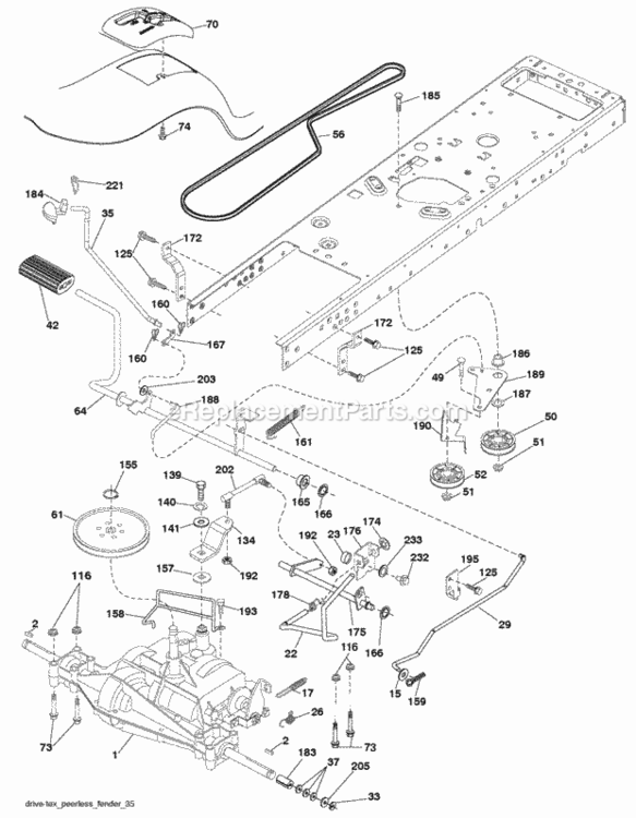 Page C Diagram and Parts List for PB2042YT 2010-01 Husqvarna Lawn Tractor