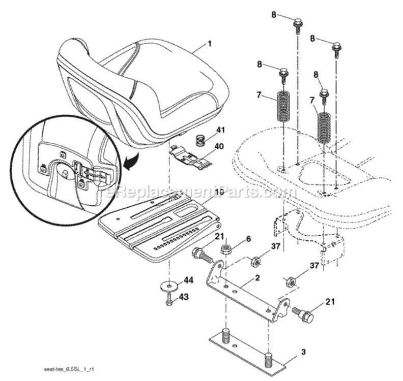Page H Diagram and Parts List for PB2042YT 2010-01 Husqvarna Lawn Tractor