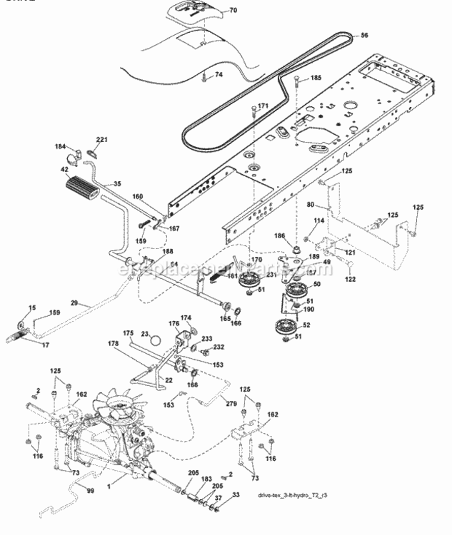 Page C Diagram and Parts List for PB20H42LT 2008-03 Husqvarna Lawn Tractor
