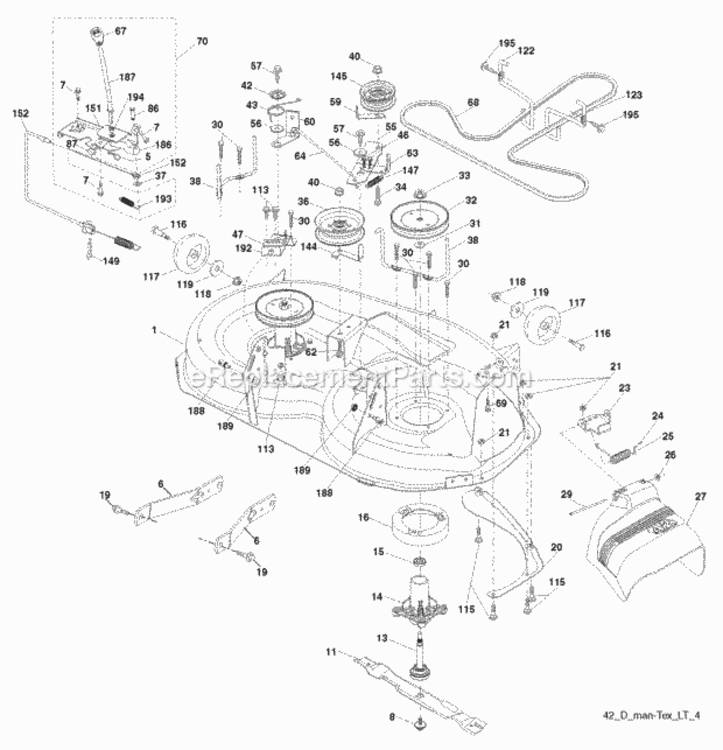 Page F Diagram and Parts List for PB20H42YT 96042000800 2006-01 Husqvarna Lawn Tractor