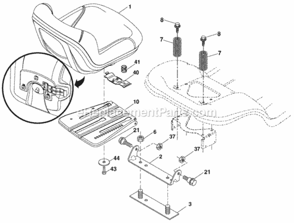 Page H Diagram and Parts List for PB20H46LT 2008-03 Husqvarna Lawn Tractor