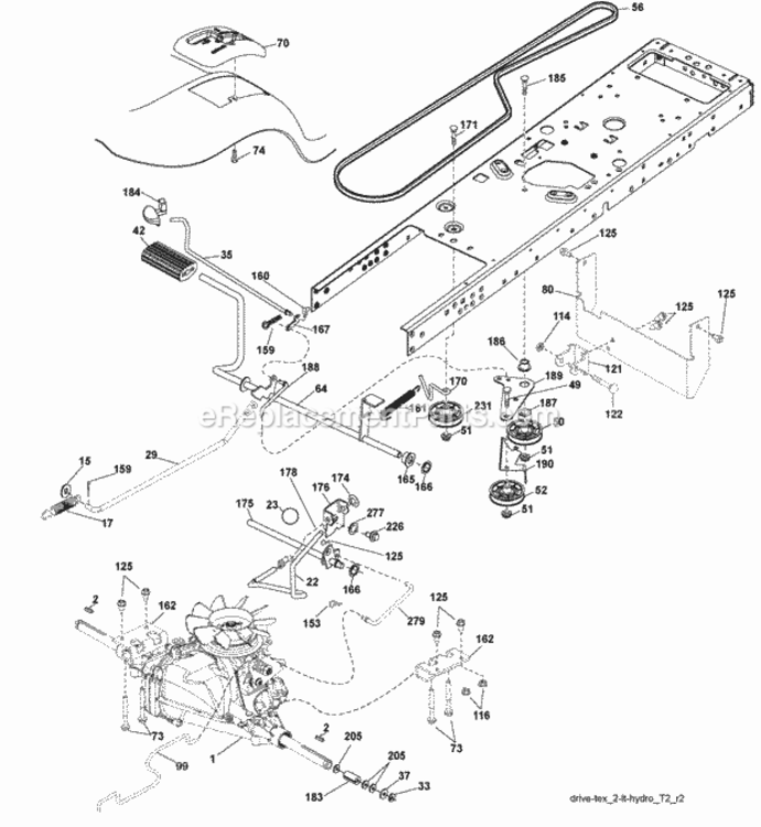 Page C Diagram and Parts List for PB20H46LT 2008-04 Husqvarna Lawn Tractor