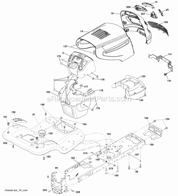 Page A Diagram and Parts List for PB22H42YT 2006-01 Husqvarna Lawn Tractor