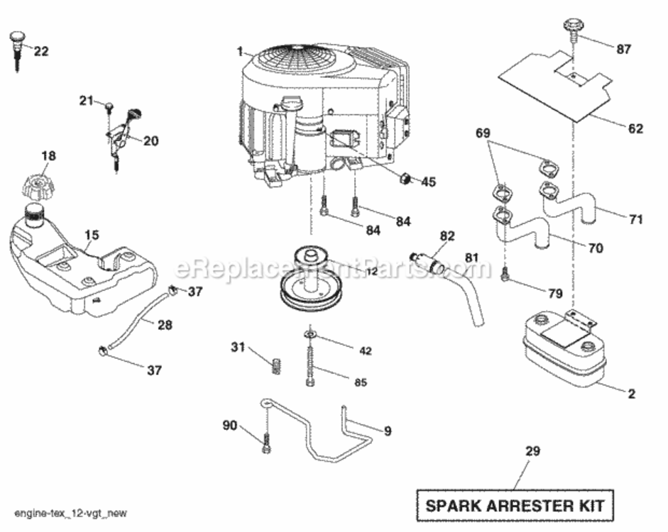 Page E Diagram and Parts List for PB22H42YT 2006-01 Husqvarna Lawn Tractor