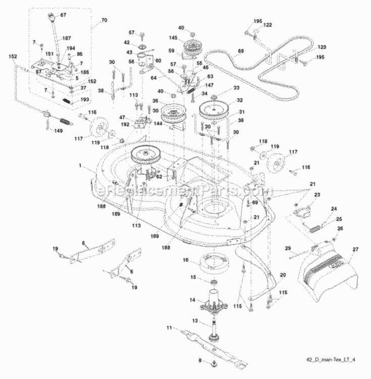 Page F Diagram and Parts List for PB22H42YT 2006-01 Husqvarna Lawn Tractor