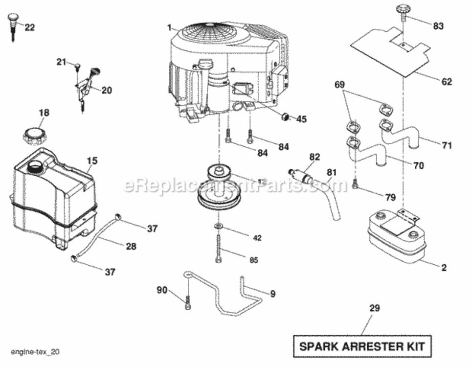 Page E Diagram and Parts List for PB22H46YT 2007-01 Husqvarna Lawn Tractor