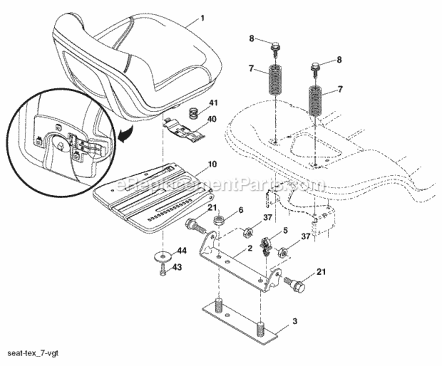 Page H Diagram and Parts List for PB22H46YT 2007-10 Husqvarna Lawn Tractor