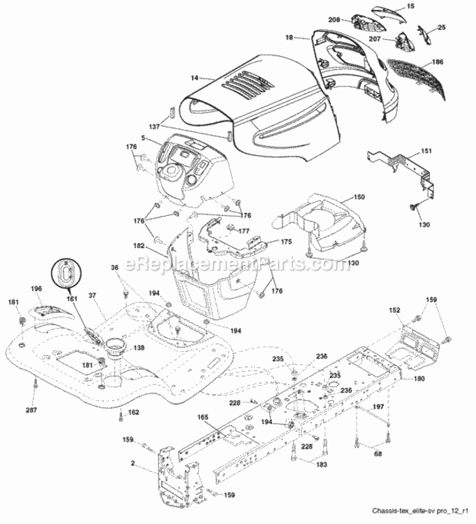 Page A Diagram and Parts List for PB22H46YT 2008-11 Husqvarna Lawn Tractor