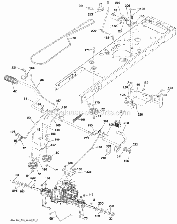 Page C Diagram and Parts List for PB22H46YT 2008-11 Husqvarna Lawn Tractor