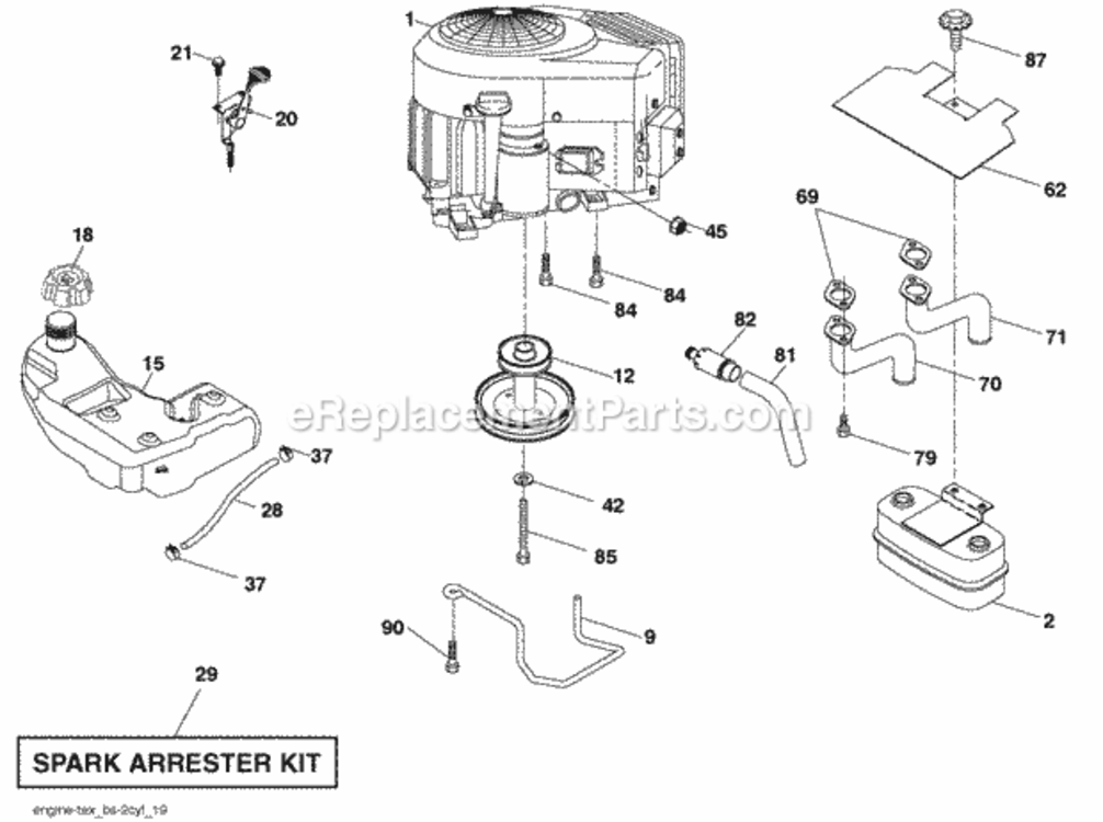 Page E Diagram and Parts List for PB22H46YT 2008-11 Husqvarna Lawn Tractor