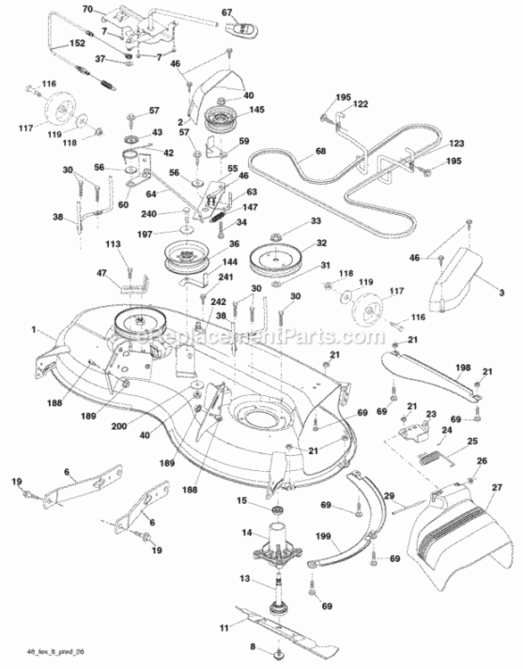 Page F Diagram and Parts List for PB22H46YT 96042003803 2009-09 Husqvarna Lawn Tractor