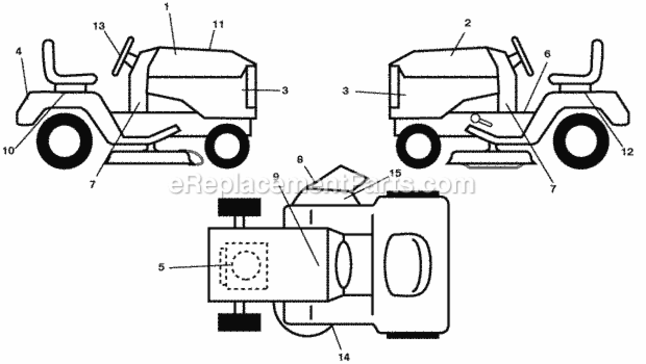 Page B Diagram and Parts List for PB22H54BFX 2007-12 Husqvarna Lawn Tractor