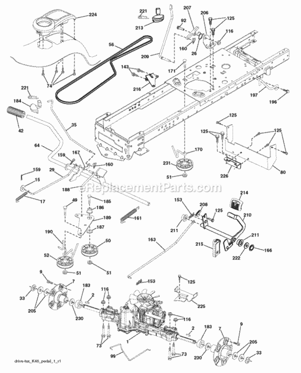 Page C Diagram and Parts List for PB22H54BFX 2007-12 Husqvarna Lawn Tractor