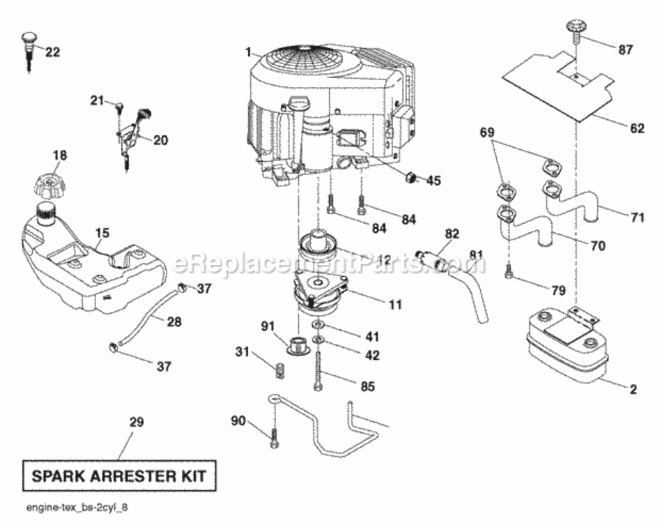 Page E Diagram and Parts List for PB22H54BFX 2007-12 Husqvarna Lawn Tractor