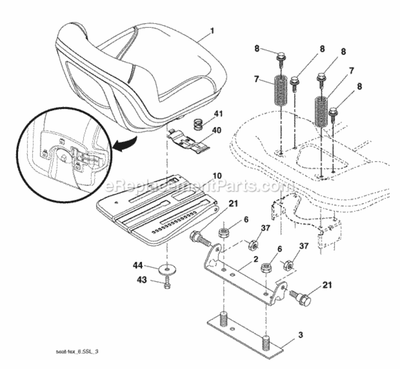 Page H Diagram and Parts List for PB22H54BFX 2007-12 Husqvarna Lawn Tractor