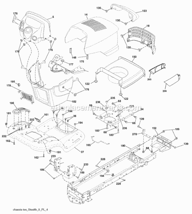 Page A Diagram and Parts List for PB22H54BFX 2008-06 Husqvarna Lawn Tractor