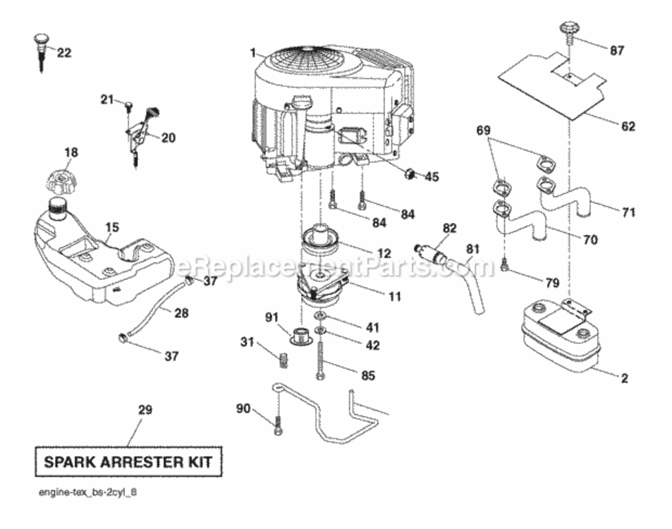 Page E Diagram and Parts List for PB22H54BFX 2008-06 Husqvarna Lawn Tractor