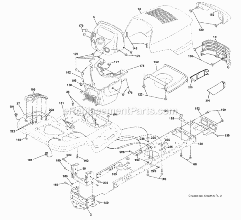 Page A Diagram and Parts List for PB22H54BF 96042006000 2007-11 Husqvarna Lawn Tractor