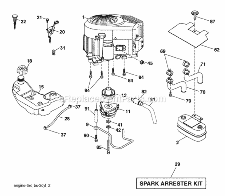 Page E Diagram and Parts List for PB22H54BF 96042006000 2007-11 Husqvarna Lawn Tractor