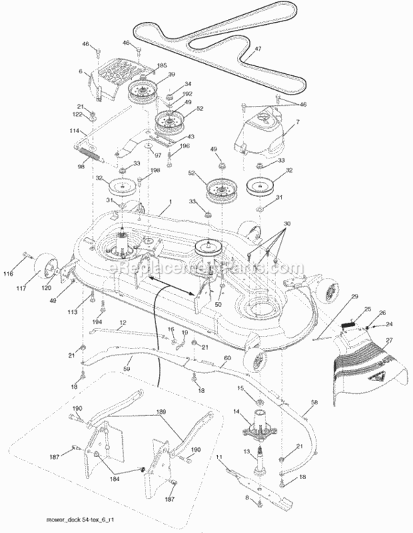 Page F Diagram and Parts List for PB22H54BF 96042006000 2007-11 Husqvarna Lawn Tractor