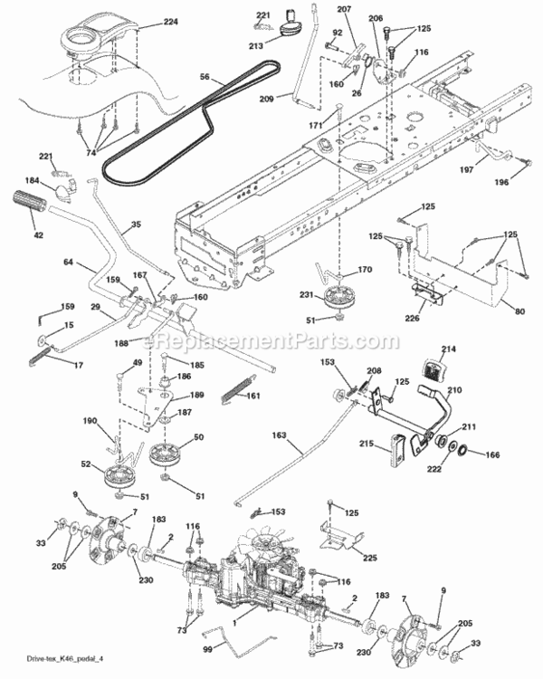 Page C Diagram and Parts List for PB22H54BF 2008-07 Husqvarna Lawn Tractor