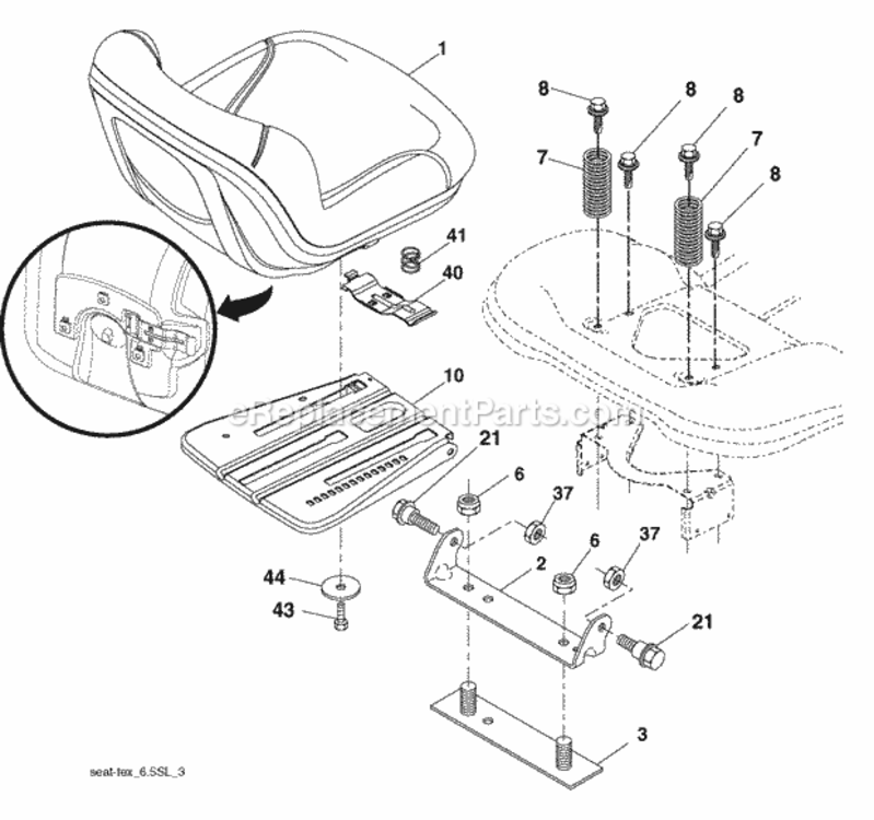 Page H Diagram and Parts List for PB22H54BF 2008-07 Husqvarna Lawn Tractor