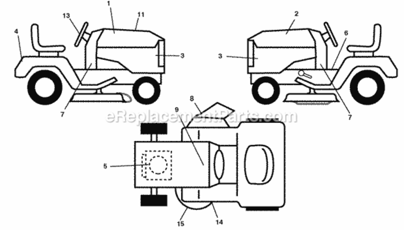 Page B Diagram and Parts List for PB22H54YT 2006-01 Husqvarna Lawn Tractor