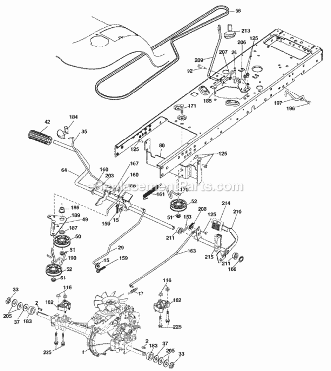Page C Diagram and Parts List for PB22H54YT 2006-01 Husqvarna Lawn Tractor