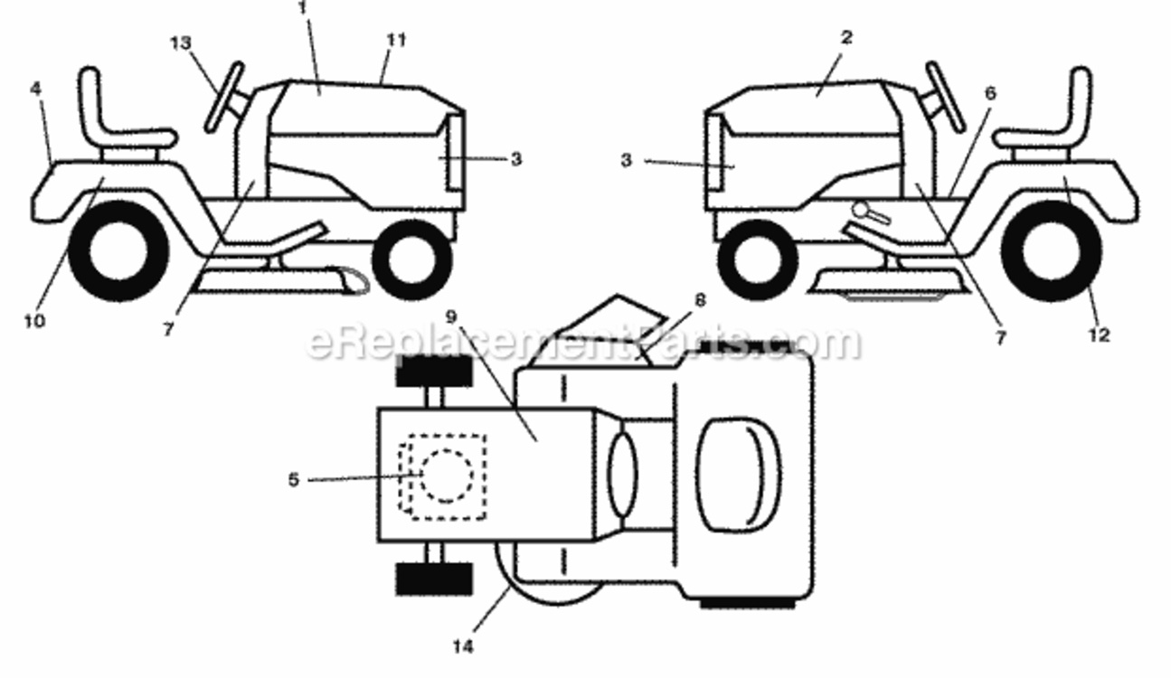 Page B Diagram and Parts List for PB22TH42YT 2007-10 Husqvarna Lawn Tractor