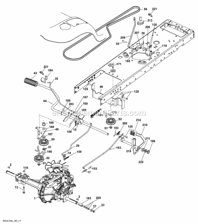 Page C Diagram and Parts List for PB22TH42YT 2007-10 Husqvarna Lawn Tractor