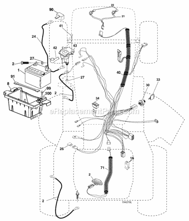 Page D Diagram and Parts List for PB22TH42YT 2007-10 Husqvarna Lawn Tractor