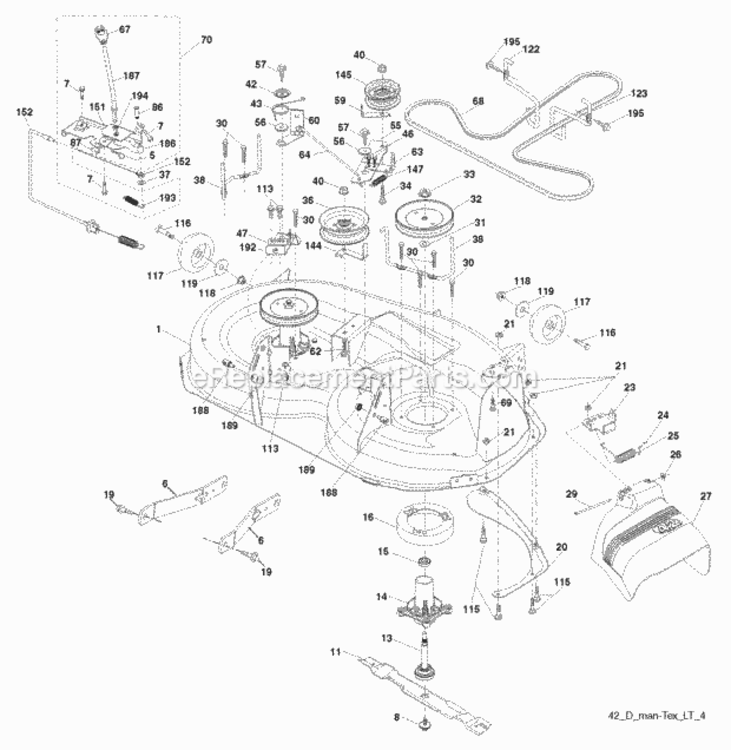 Page F Diagram and Parts List for PB22TH42YT 2007-10 Husqvarna Lawn Tractor