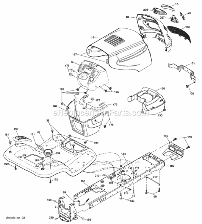 Page A Diagram and Parts List for PB24H48YT 2006-02 Husqvarna Lawn Tractor