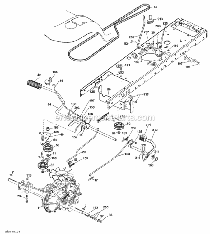 Page C Diagram and Parts List for PB24H48YT 2006-02 Husqvarna Lawn Tractor