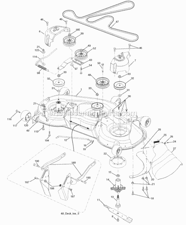 Page F Diagram and Parts List for PB24H48YT 2006-02 Husqvarna Lawn Tractor