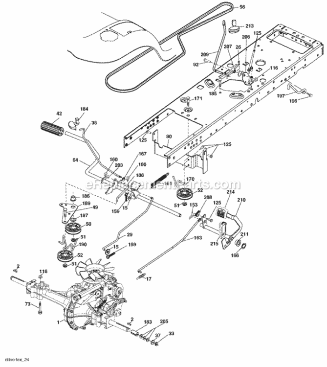 Page C Diagram and Parts List for PB24H48YT 2006-03 Husqvarna Lawn Tractor