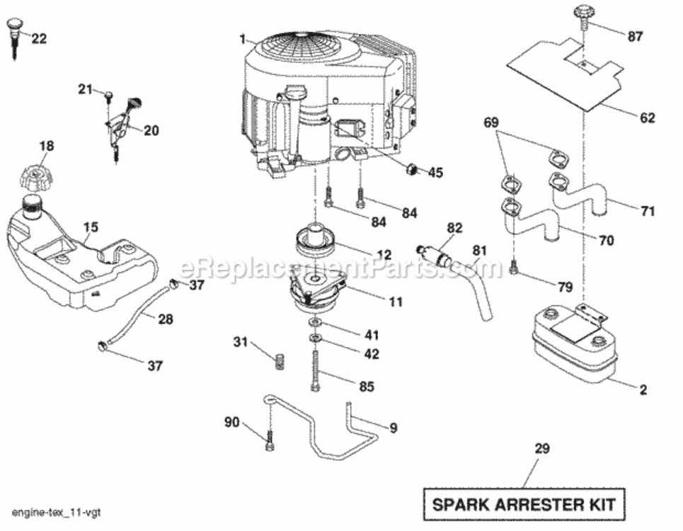 Page E Diagram and Parts List for PB24H48YT 2006-03 Husqvarna Lawn Tractor