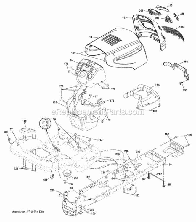 Page A Diagram and Parts List for PB24H54YT 2006-12 Husqvarna Lawn Tractor