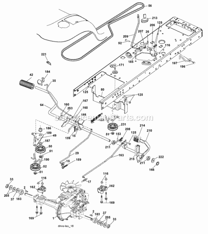 Page C Diagram and Parts List for PB24H54YT 2006-12 Husqvarna Lawn Tractor
