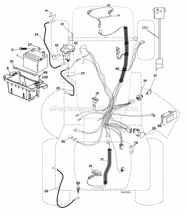 Page D Diagram and Parts List for PB24H54YT 2006-12 Husqvarna Lawn Tractor