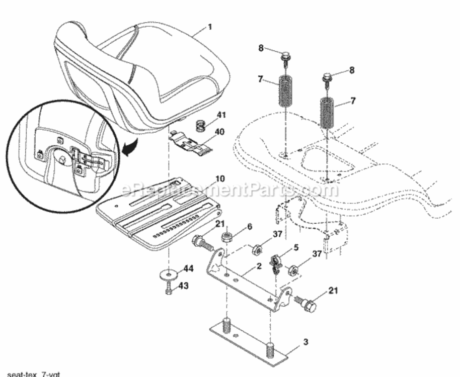 Page H Diagram and Parts List for PB24H54YT 2006-12 Husqvarna Lawn Tractor