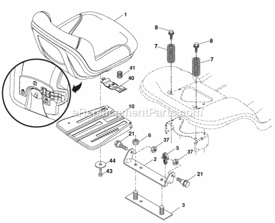 Page H Diagram and Parts List for PB24TH54YT 2007-02 Husqvarna Lawn Tractor